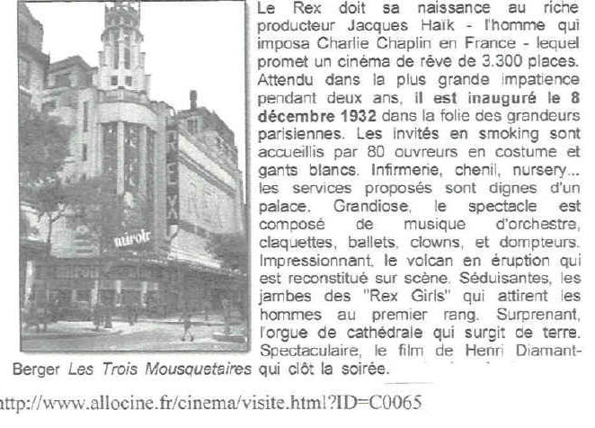 JACQUES HAIK ET LE CINEMA REX DE PARIS