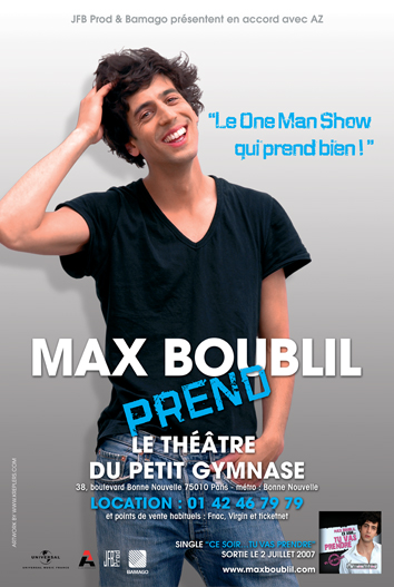 Max Boublil au Theatre du Petit Gymnase