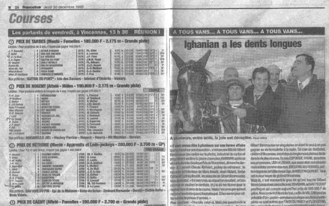 Ighanian, le cheval gagnant