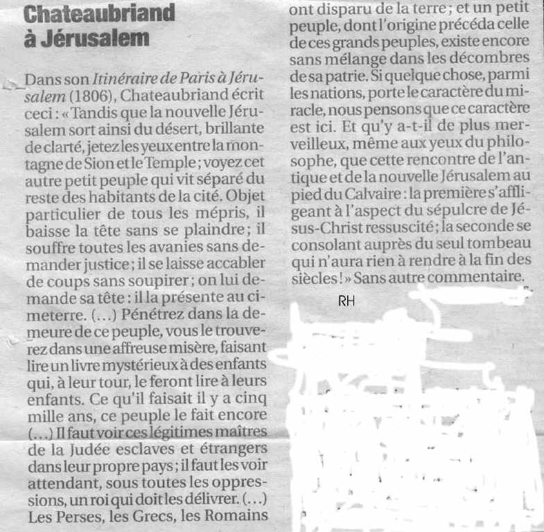 Chateaubriand a Jerusalem