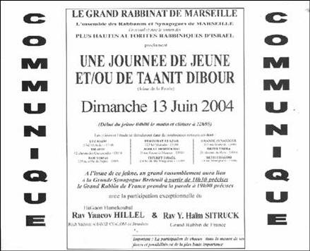 La Communauté Juive de Marseille décrète……..