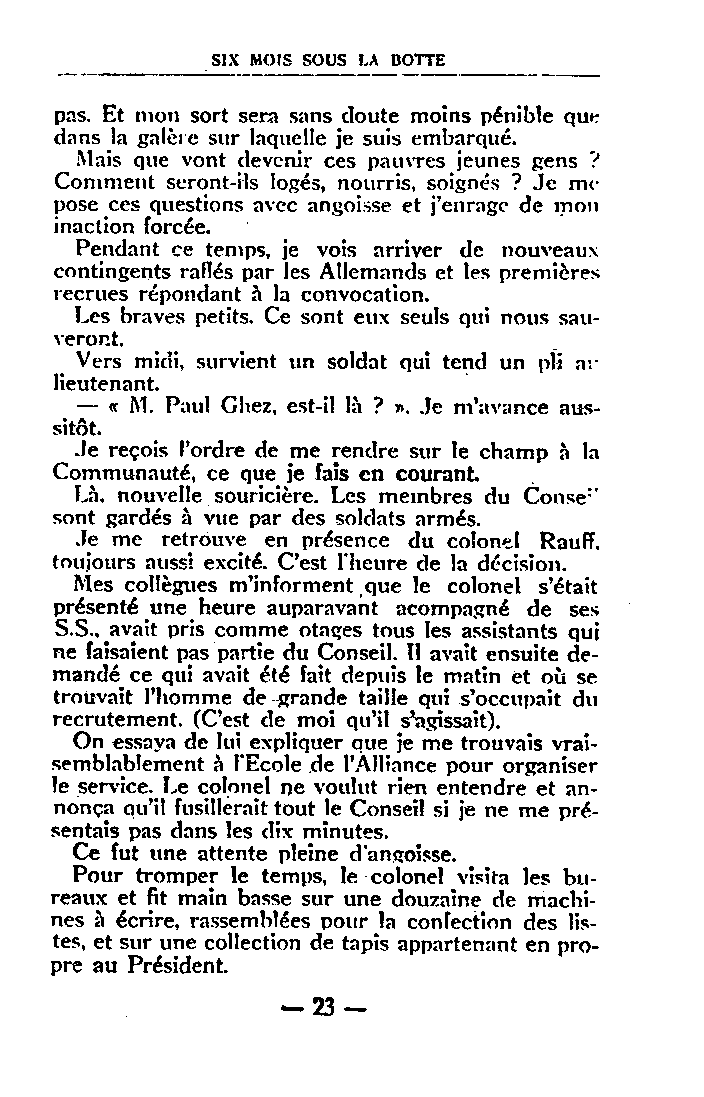 Six mois sous la botte, page 23-24, par Paul Ghez