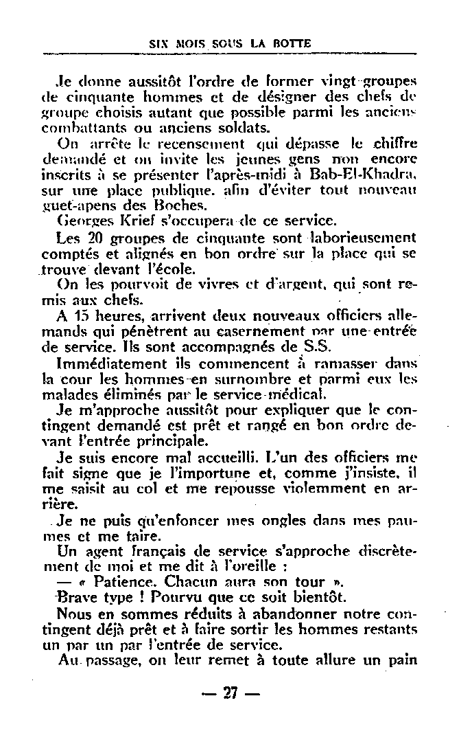 Six mois sous la botte, page 27-28, par Paul Ghez