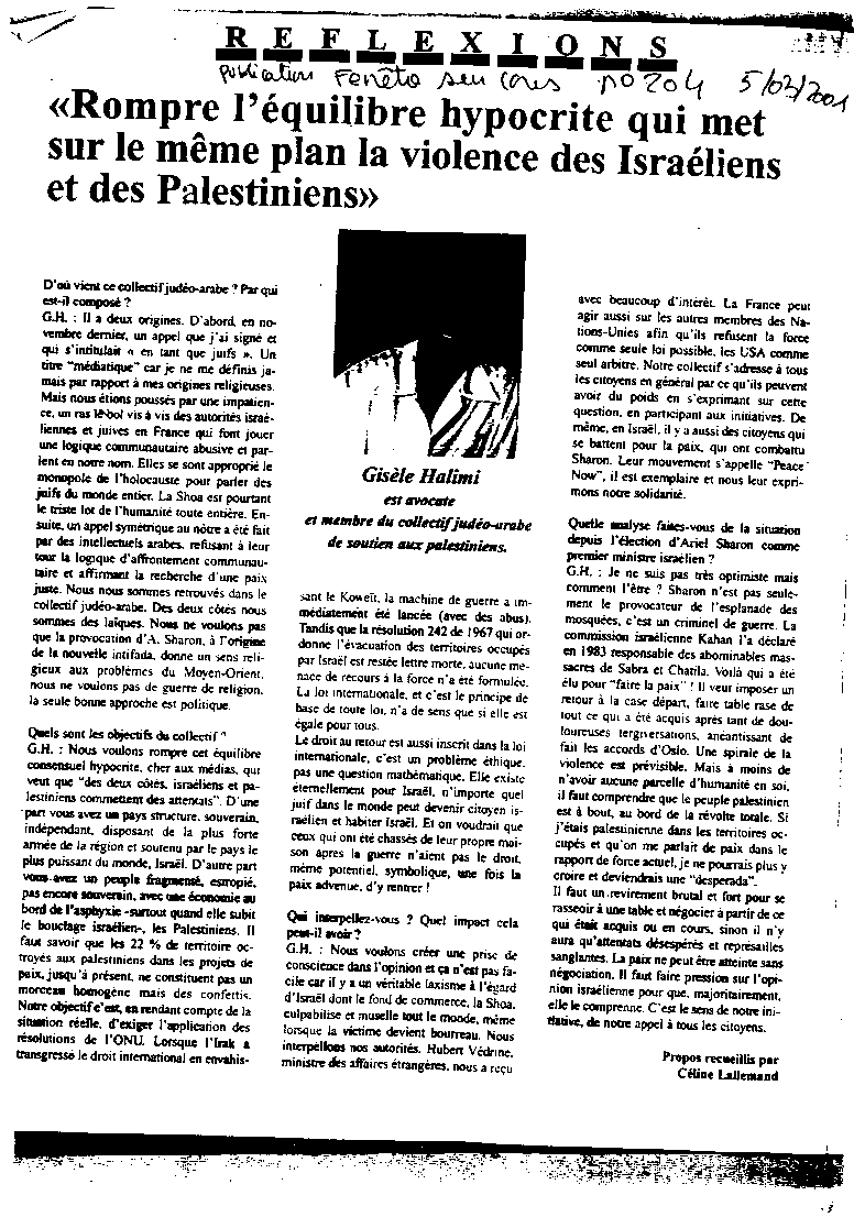 Interview de Gisele Halimi