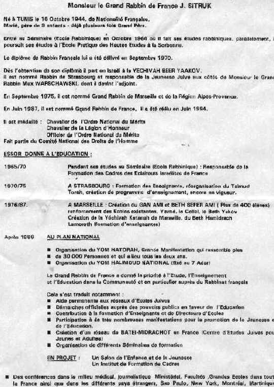 Joseph Sitruk, Tune et Grand Rabbin de France