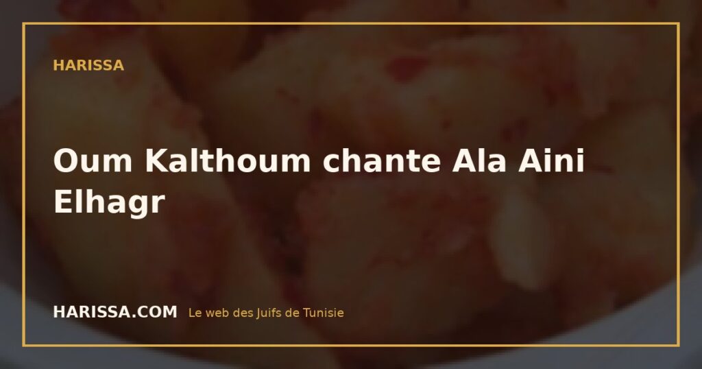 Oum Kalthoum chante Ala Aini Elhagr