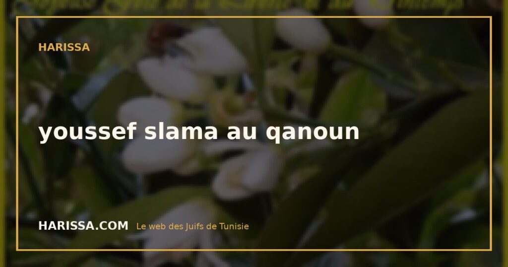 youssef slama au qanoun
