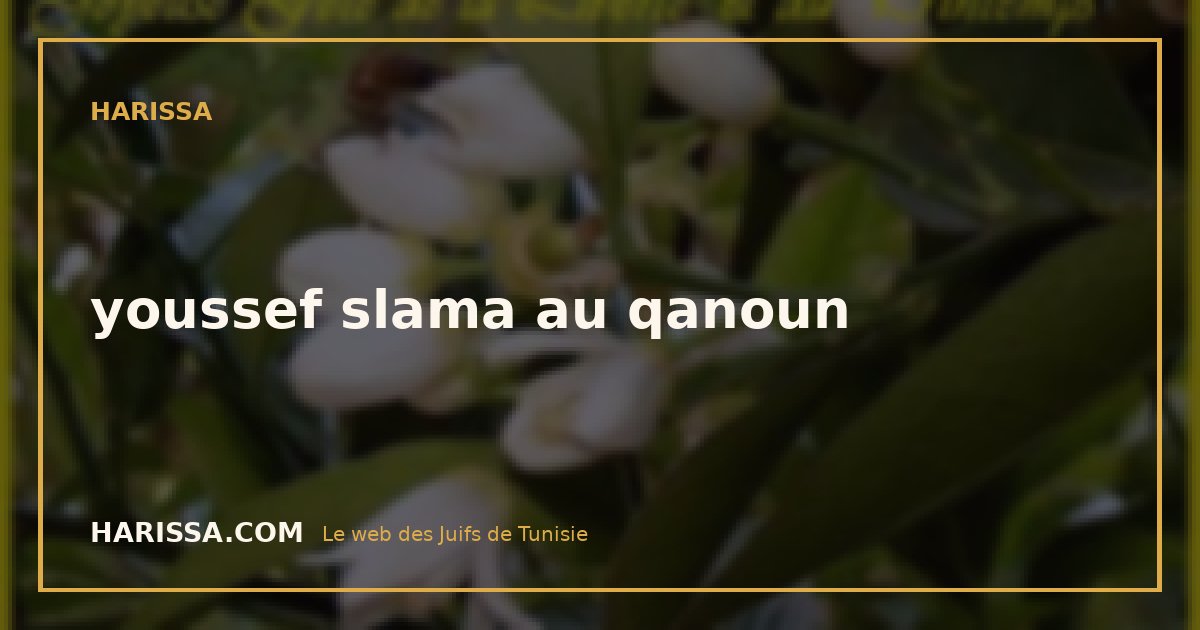 youssef slama au qanoun