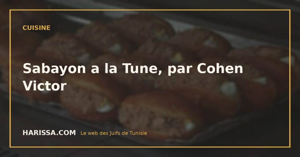 Sabayon a la Tune, par Cohen Victor