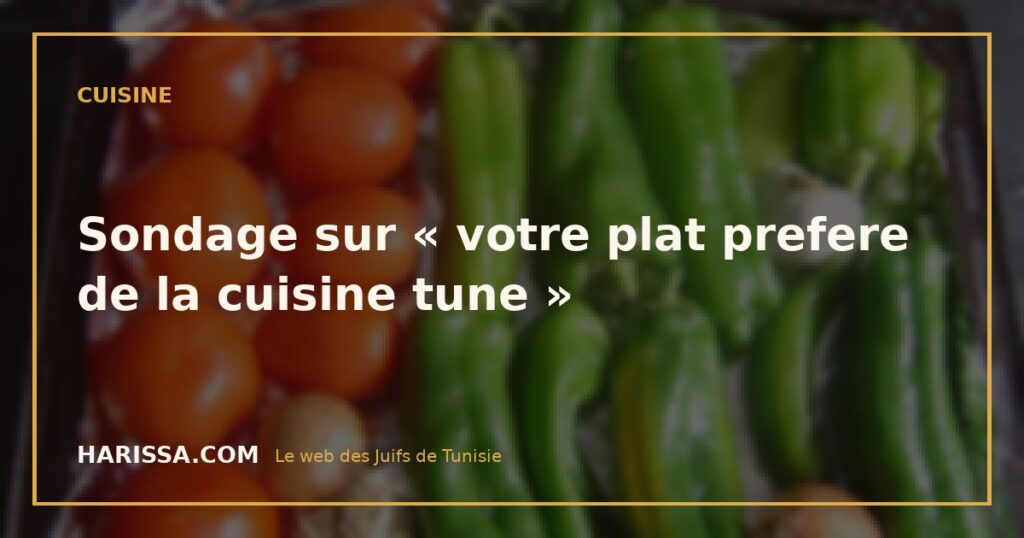 Sondage sur « votre plat prefere de la cuisine tune »