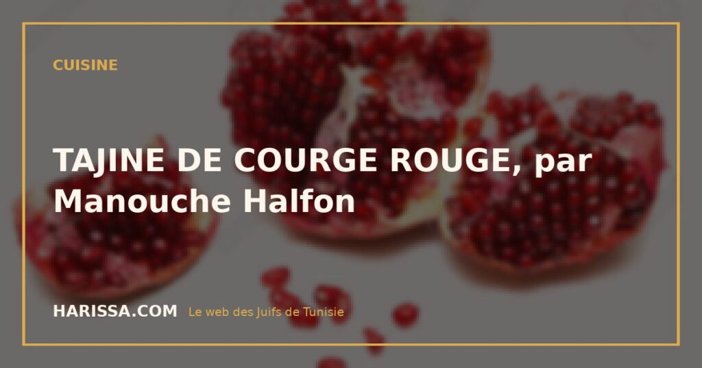TAJINE DE COURGE ROUGE, par Manouche Halfon