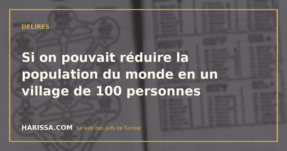 Si on pouvait réduire la population du monde en un village de 100 personnes