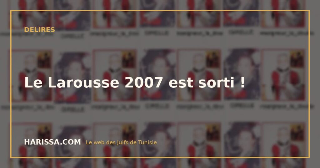 Le Larousse 2007 est sorti !