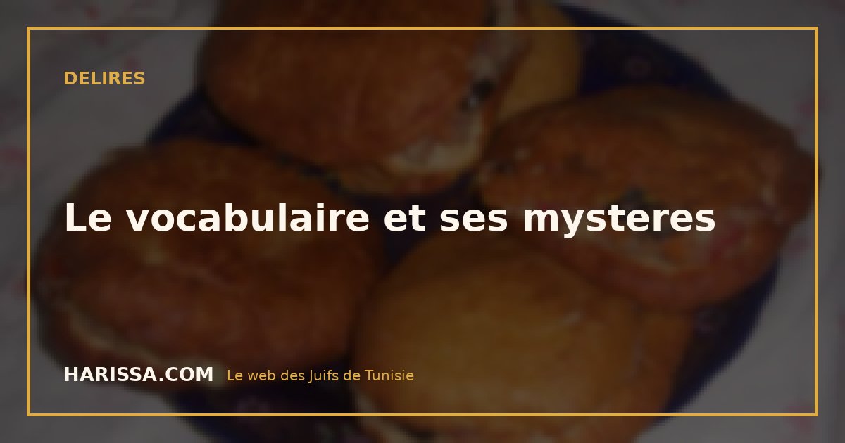 Le vocabulaire et ses mysteres
