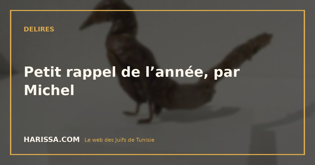 Petit rappel de l’année, par Michel