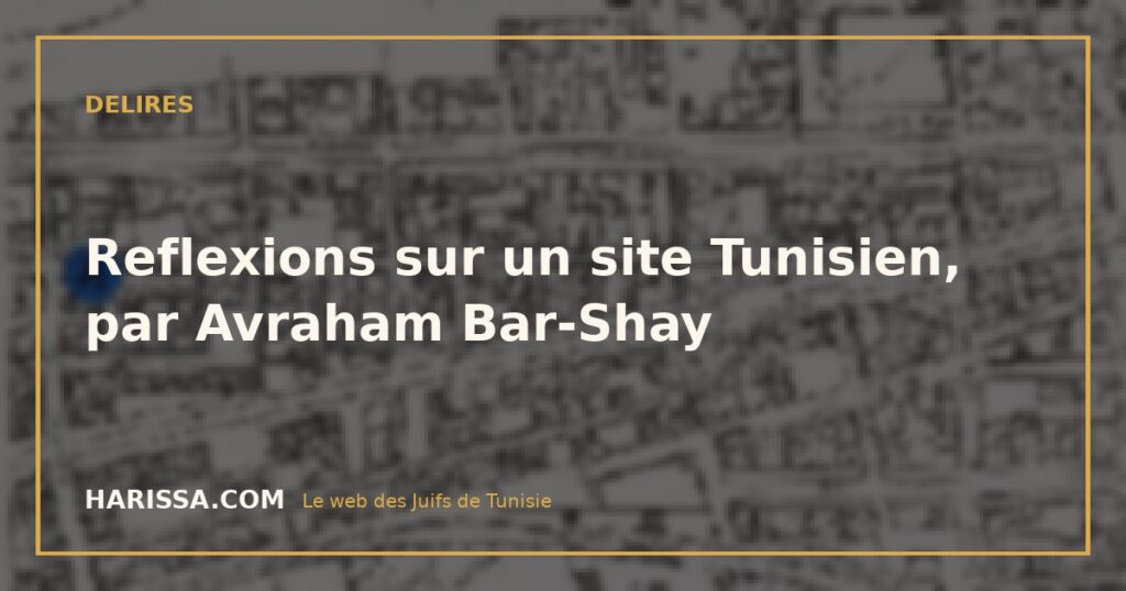 Reflexions sur un site Tunisien, par Avraham Bar-Shay