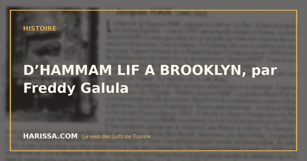 D’HAMMAM LIF A BROOKLYN, par Freddy Galula