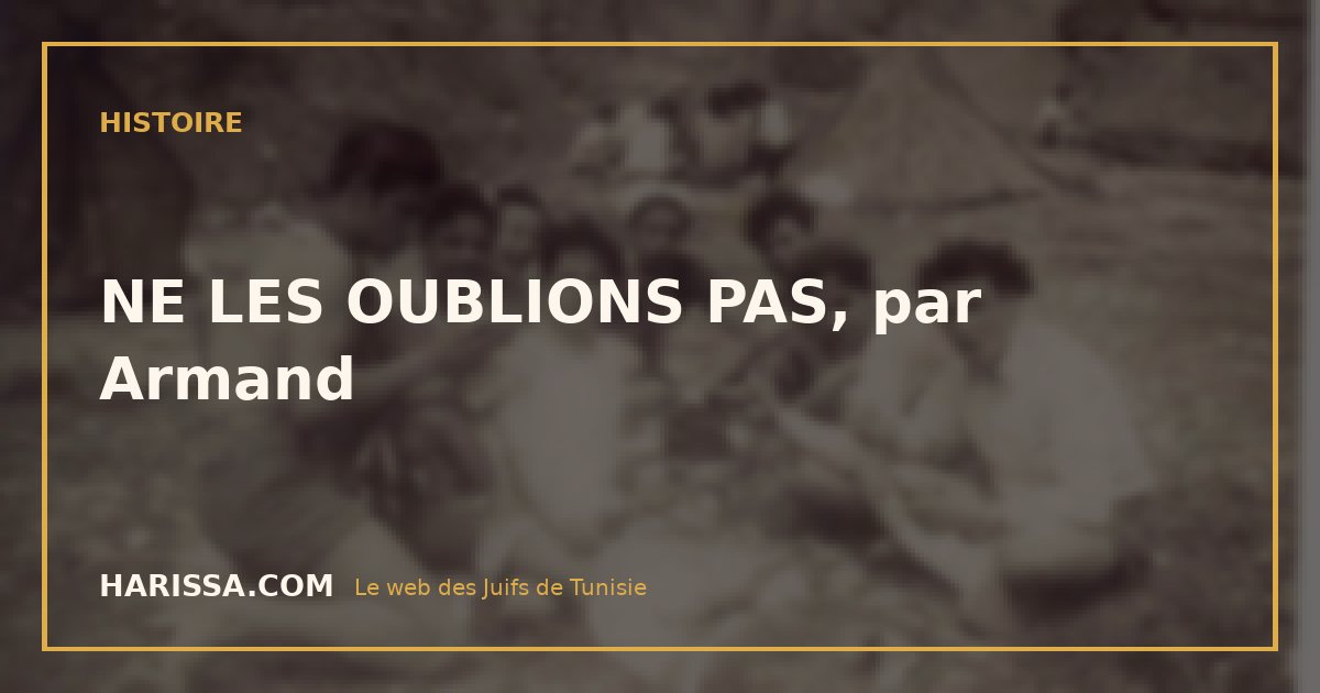 NE LES OUBLIONS PAS, par Armand