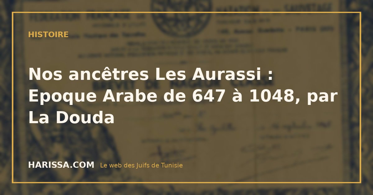 Nos ancêtres Les Aurassi : Epoque Arabe de 647 à 1048, par La Douda
