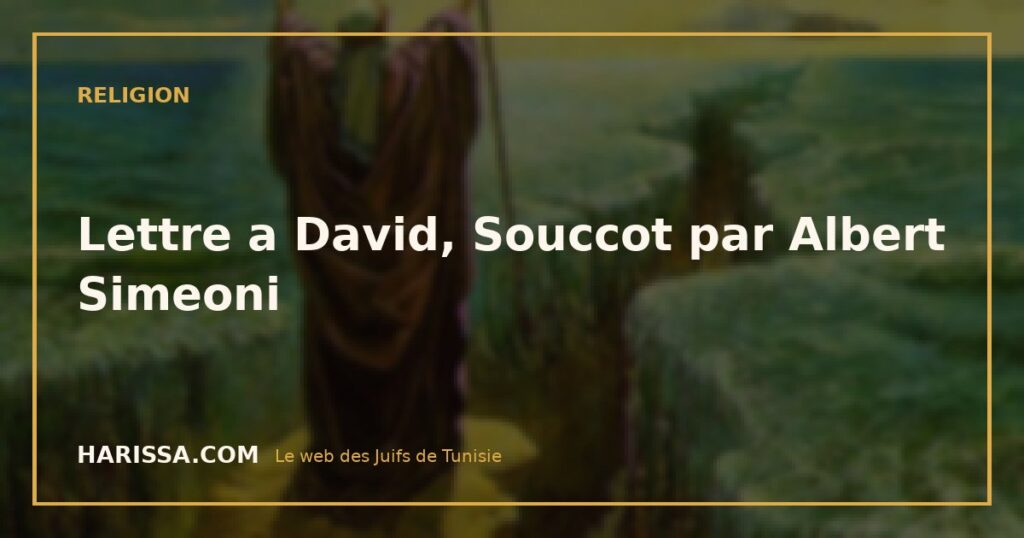 Lettre a David, Souccot par Albert Simeoni