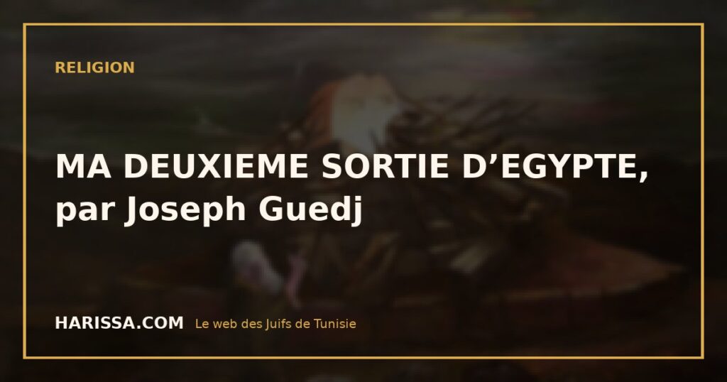 MA DEUXIEME SORTIE D’EGYPTE, par Joseph Guedj