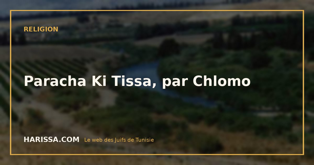 Paracha Ki Tissa, par Chlomo