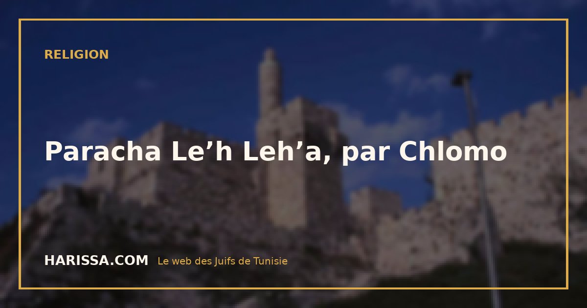 Paracha Le’h Leh’a, par Chlomo