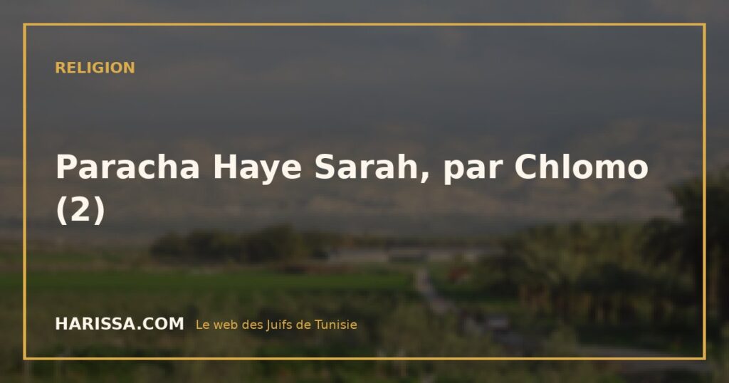 Paracha Haye Sarah, par Chlomo (2)