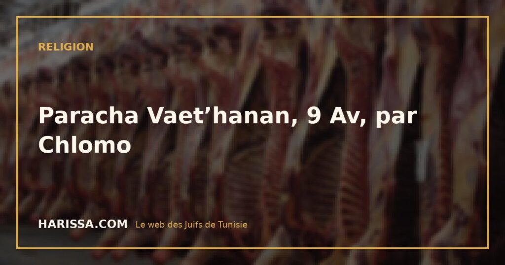 Paracha Vaet’hanan, 9 Av, par Chlomo