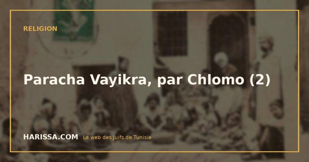 Paracha Vayikra, par Chlomo (2)