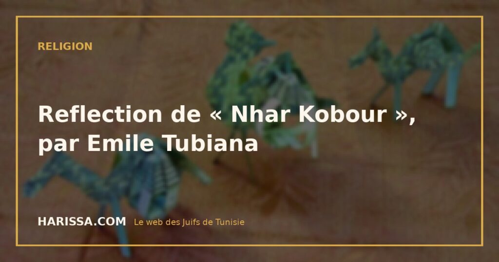 Reflection de « Nhar Kobour », par Emile Tubiana