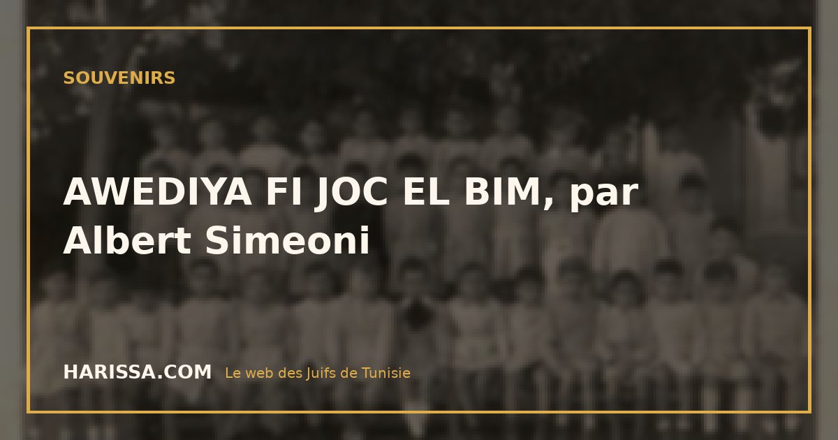 AWEDIYA FI JOC EL BIM, par Albert Simeoni