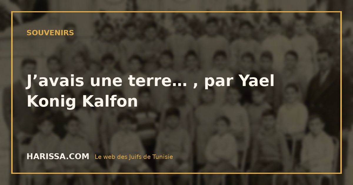 J’avais une terre… , par Yael Konig Kalfon