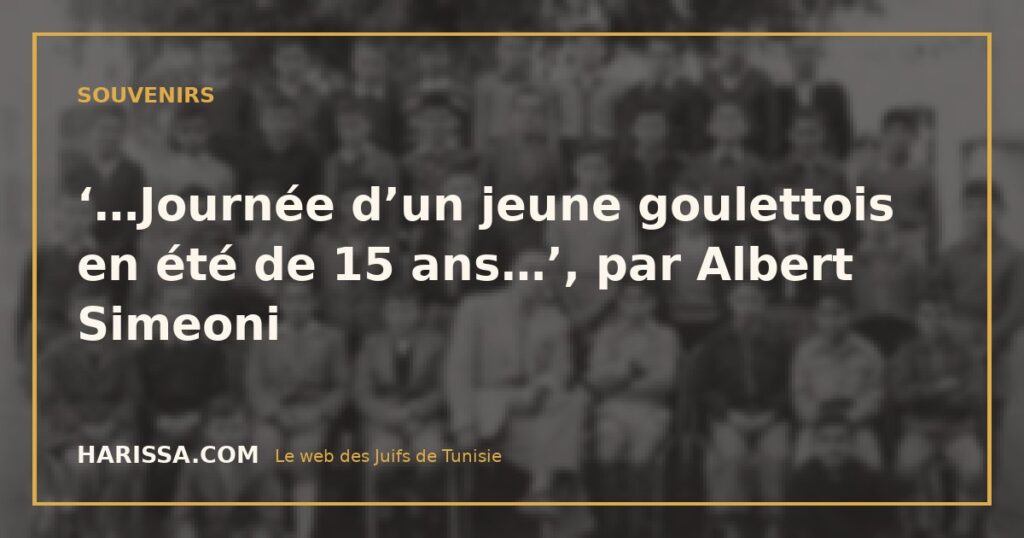 ‘…Journée d’un jeune goulettois en été de 15 ans…’, par Albert Simeoni