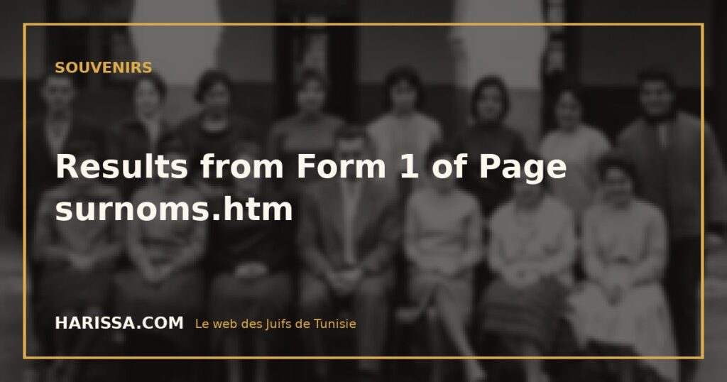 Results from Form 1 of Page surnoms.htm