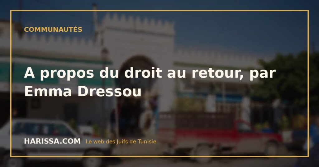 A propos du droit au retour, par Emma Dressou