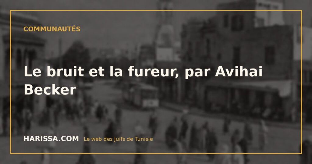 Le bruit et la fureur, par Avihai Becker