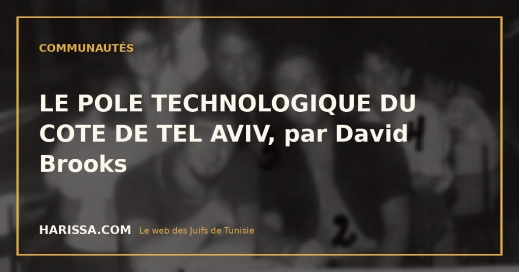 LE POLE TECHNOLOGIQUE DU COTE DE TEL AVIV, par David Brooks