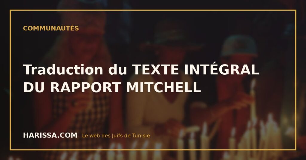 Traduction du TEXTE INTÉGRAL DU RAPPORT MITCHELL