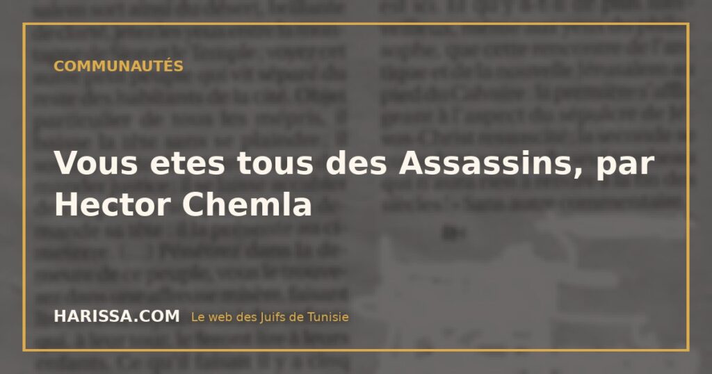 Vous etes tous des Assassins, par Hector Chemla