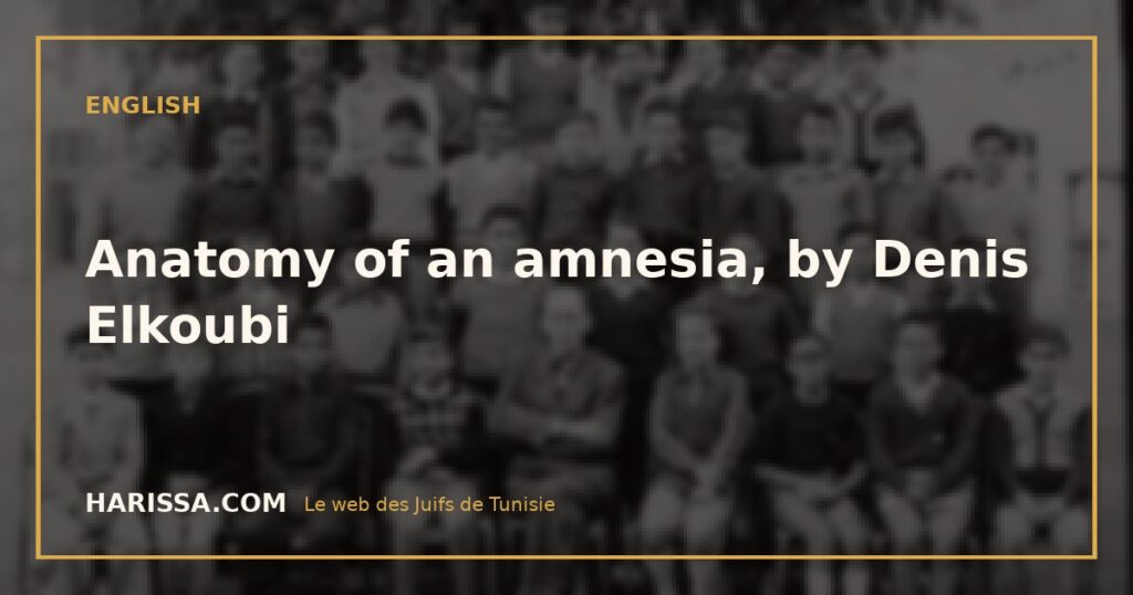 Anatomy of an amnesia, by Denis Elkoubi