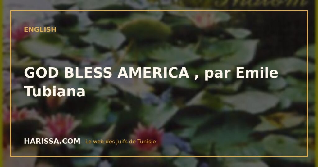 GOD BLESS AMERICA , par Emile Tubiana
