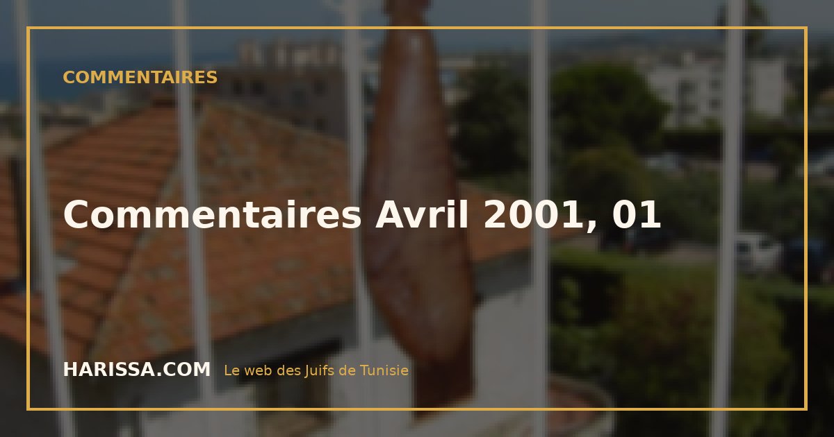 Commentaires Avril 2001, 01