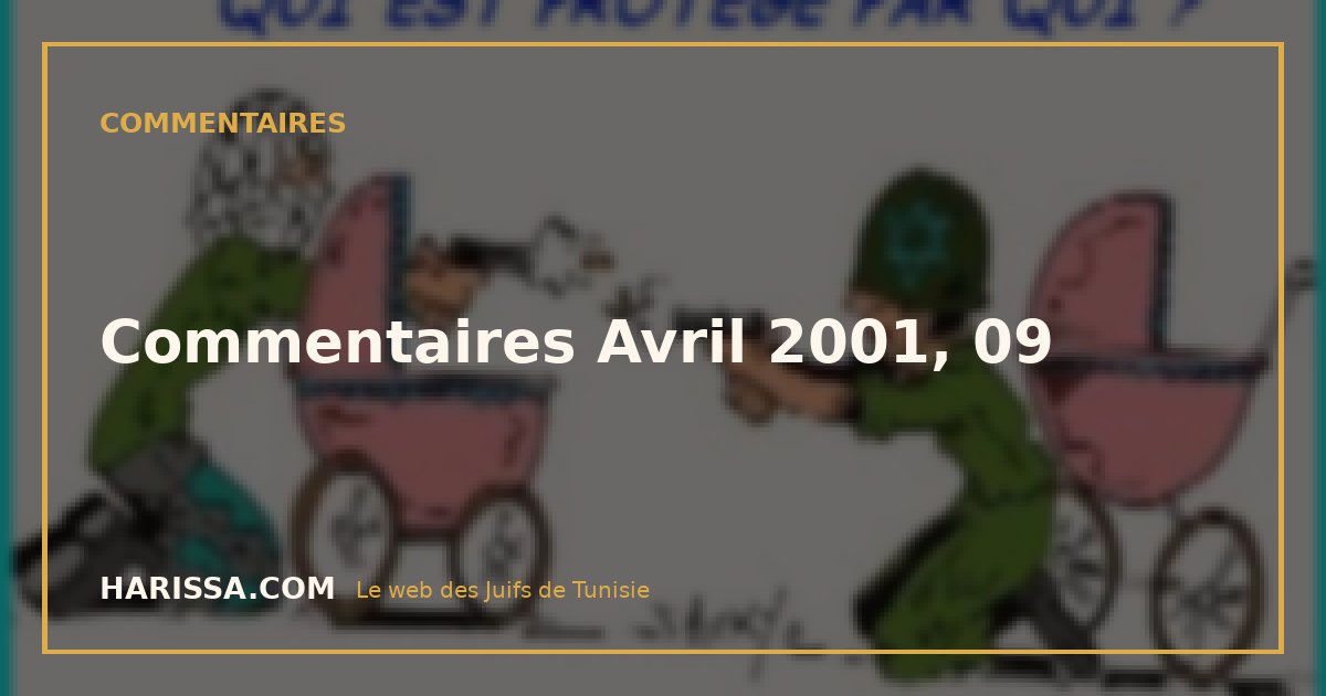 Commentaires Avril 2001, 09