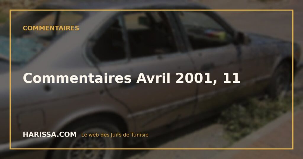 Commentaires Avril 2001, 11