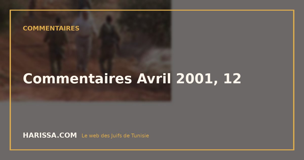 Commentaires Avril 2001, 12
