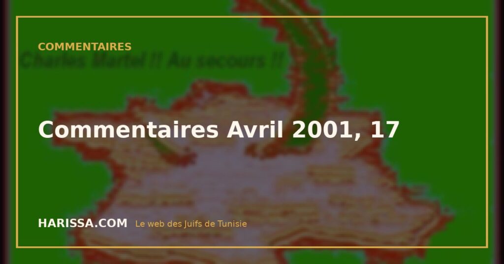 Commentaires Avril 2001, 17