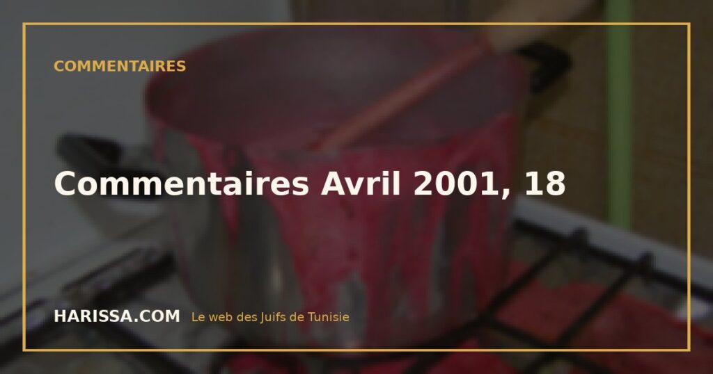 Commentaires Avril 2001, 18