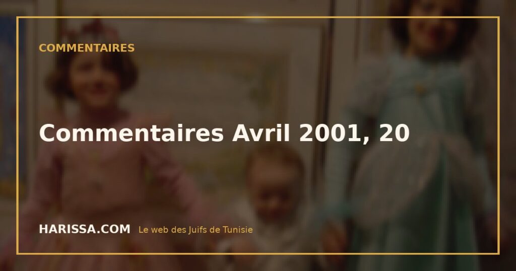 Commentaires Avril 2001, 20