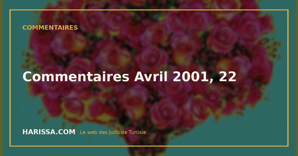 Commentaires Avril 2001, 22